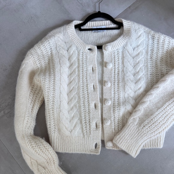 & OTHER STORIES Cropped Cable Knit Cardigan SZ: small - Picture 3 of 7